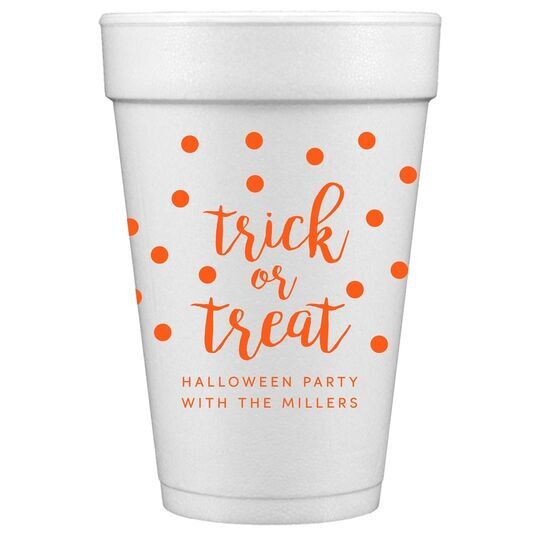 Confetti Dots Trick or Treat Styrofoam Cups